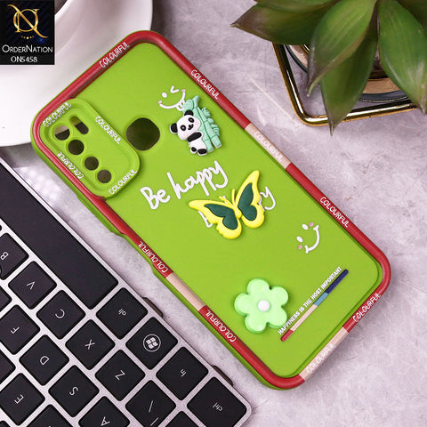 Tecno Spark 5 pro Cover - Green - Cute Smily 3D Cartoon Soft Silicon Case