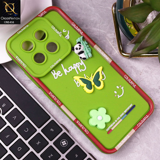 Tecno Camon 30S Cover - Green - Cute Smily 3D Cartoon Soft Silicon Case
