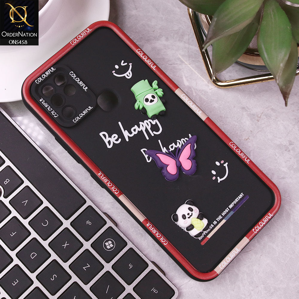 Infinix Hot 10 Cover - Black - Cute Smily 3D Cartoon Soft Silicon Case