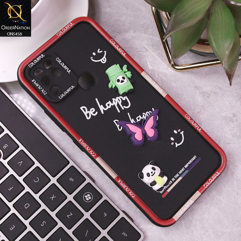 Infinix Hot 10 Cover - Black - Cute Smily 3D Cartoon Soft Silicon Case
