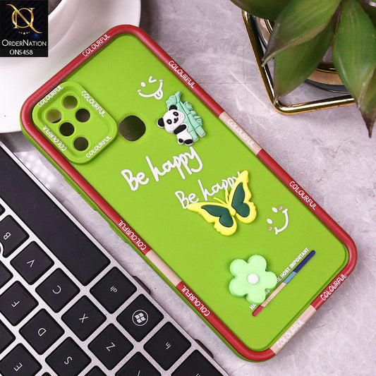 Infinix Hot 10 Cover - Green - Cute Smily 3D Cartoon Soft Silicon Case
