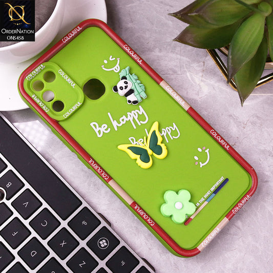 Infinix Hot 10 Play Cover - Green - Cute Smily 3D Cartoon Soft Silicon Case