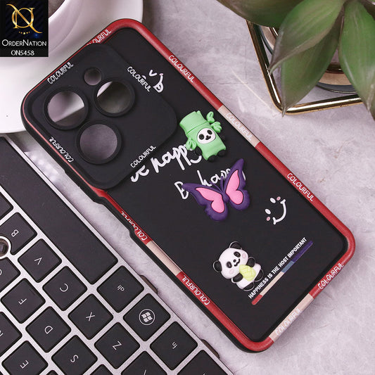 Infinix Hot 40 Pro Cover - Black - Cute Smily 3D Cartoon Soft Silicon Case