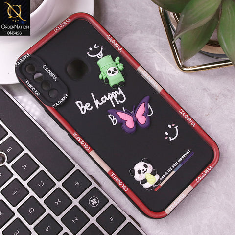 Tecno Camon 12 Cover - Black - Cute Smily 3D Cartoon Soft Silicon Case