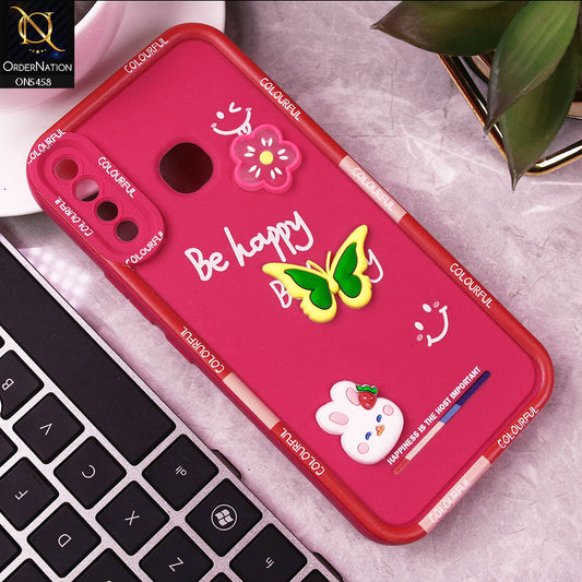 Infinix Hot 8 Cover - Pink - Cute Smily 3D Cartoon Soft Silicon Case