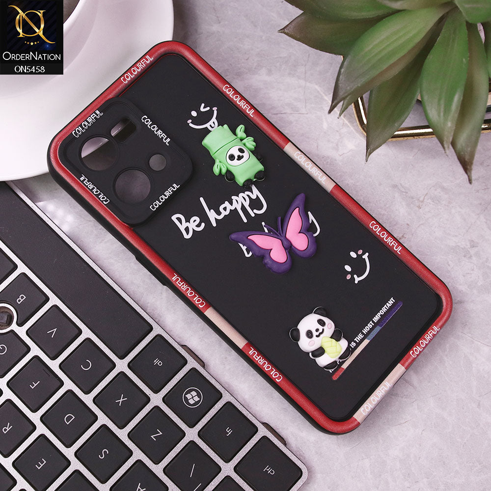 Oppo Reno 7 4G Cover - Black - Cute Smily 3D Cartoon Soft Silicon Case