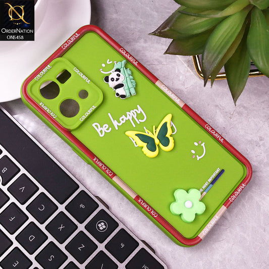 Oppo Reno 7 4G Cover - Green - Cute Smily 3D Cartoon Soft Silicon Case