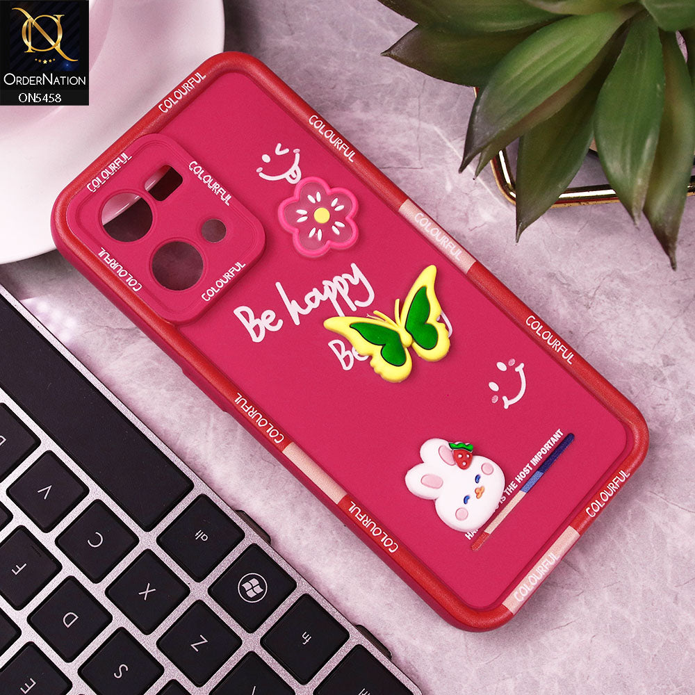 Oppo Reno 7 4G Cover - Pink - Cute Smily 3D Cartoon Soft Silicon Case