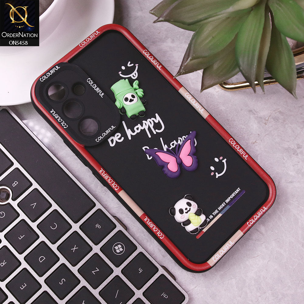 Samsung Galaxy A16 5G Cover - Black - Cute Smily 3D Cartoon Soft Silicon Case