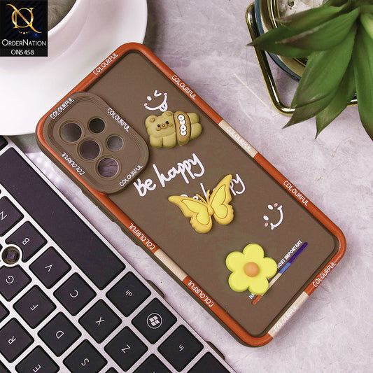 Samsung Galaxy A53 5G Cover - Brown - Cute Smily 3D Cartoon Soft Silicon Case