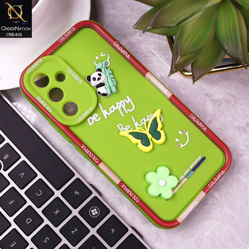 Samsung Galaxy A54 Cover - Green - Cute Smily 3D Cartoon Soft Silicon Case