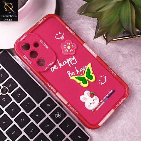 Samsung Galaxy A54 Cover - Pink - Cute Smily 3D Cartoon Soft Silicon Case