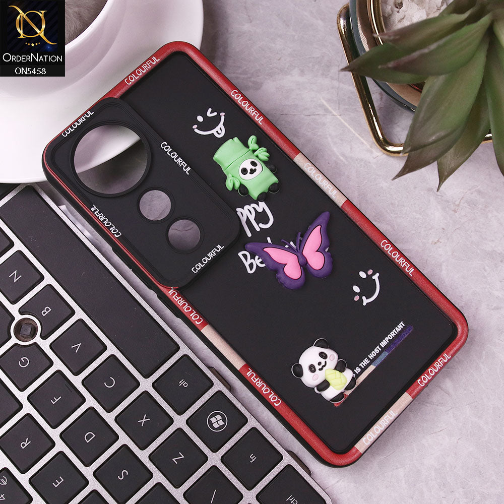 Vivo S19 Pro Cover - Black - Cute Smily 3D Cartoon Soft Silicon Case