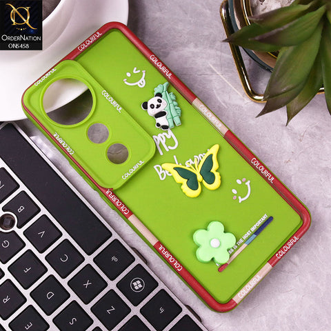 Vivo V40 Pro Cover - Green - Cute Smily 3D Cartoon Soft Silicon Case