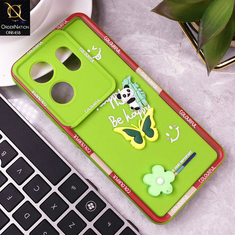 Infinix Zero 30 4G Cover - Green - Cute Smily 3D Cartoon Soft Silicon Case