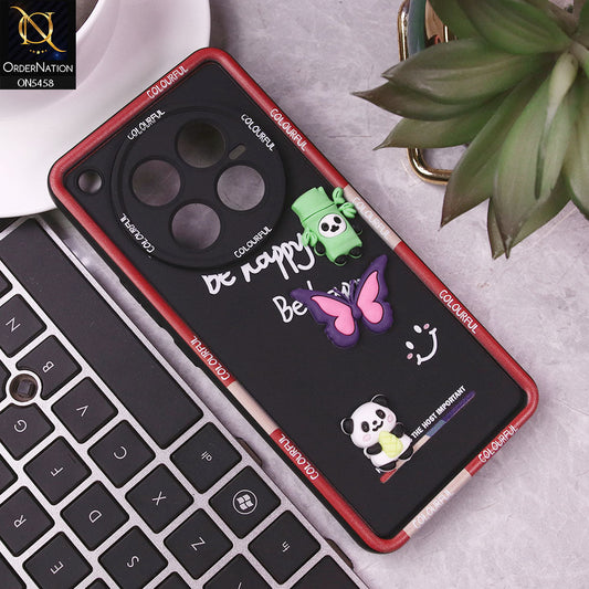 Infinix Zero 40 4G Cover - Black - Cute Smily 3D Cartoon Soft Silicon Case
