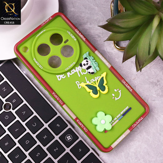 Infinix Zero 40 4G Cover - Green - Cute Smily 3D Cartoon Soft Silicon Case