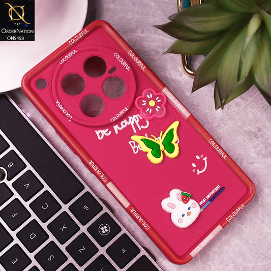 Infinix Zero 40 4G Cover - Pink - Cute Smily 3D Cartoon Soft Silicon Case