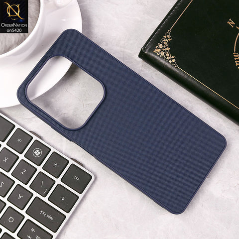 Infinix Hot 40 Cover - Blue - New Dotted Leather Texture Soft Borders Case