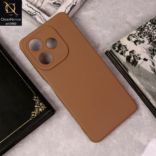 Oppo A5 Pro 5G Cover - Brown - New Soft Silicone Case With Camera Protection