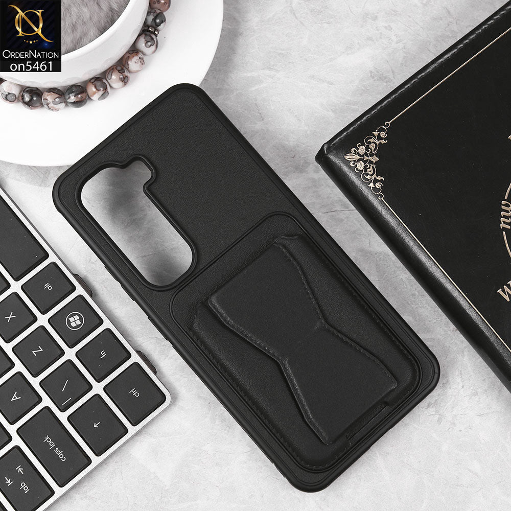 Infinix Hot 50 Pro Cover - Black - New Protective Case with Card Holder And Bracket Stand Holder