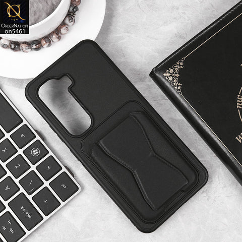 Infinix Hot 50 Pro Cover - Black - New Protective Case with Card Holder And Bracket Stand Holder