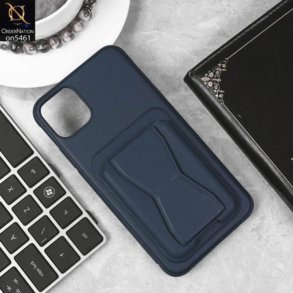 iPhone 11 Pro Max Cover - Blue - New Protective Case with Card Holder And Bracket Stand Holder