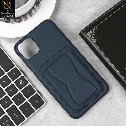 iPhone 11 Pro Max Cover - Blue - New Protective Case with Card Holder And Bracket Stand Holder