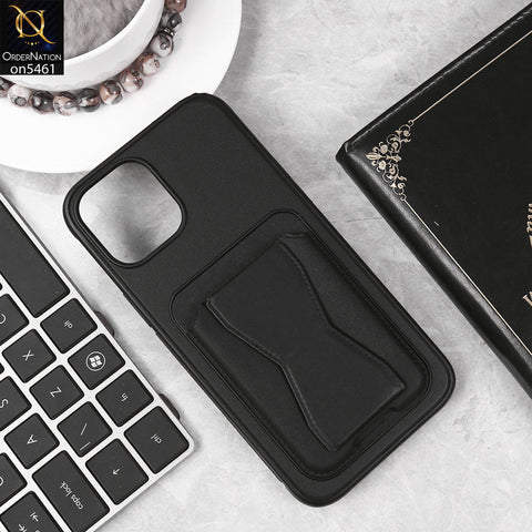 iPhone 12 Pro Max Cover - Black - New Protective Case with Card Holder And Bracket Stand Holder