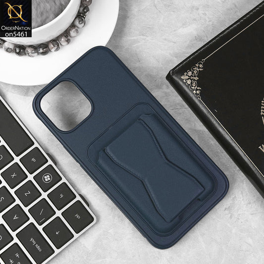 iPhone 12 Pro Max Cover - Blue - New Protective Case with Card Holder And Bracket Stand Holder