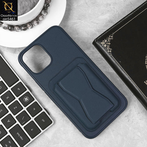 iPhone 12 Pro Max Cover - Blue - New Protective Case with Card Holder And Bracket Stand Holder