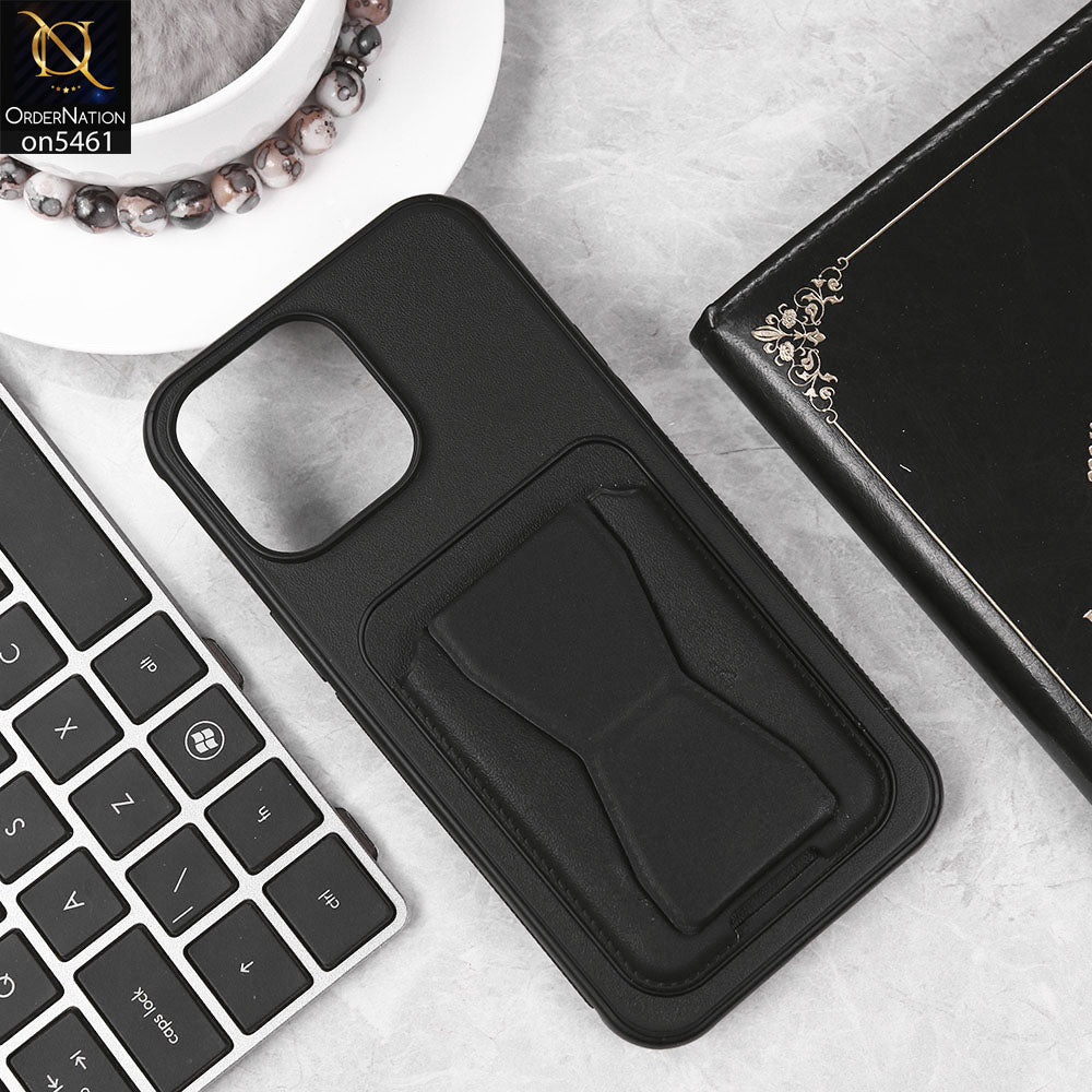iPhone 16 Pro Max Cover - Black - New Protective Case with Card Holder And Bracket Stand Holder