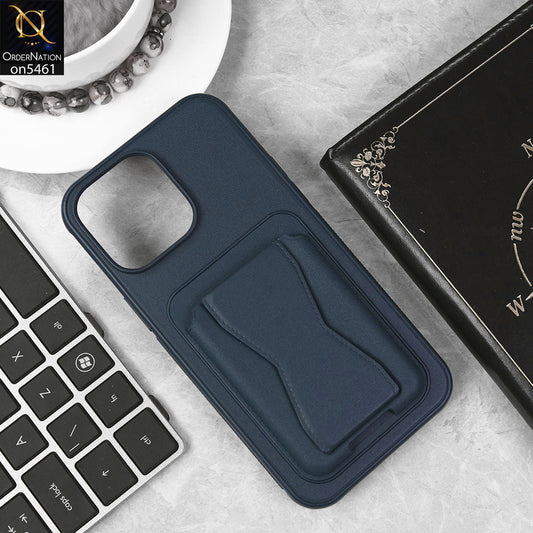 iPhone 16 Pro Max Cover - Blue - New Protective Case with Card Holder And Bracket Stand Holder