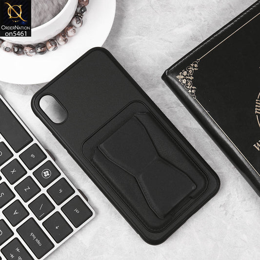 iPhone XS Max Cover - Black - New Protective Case with Card Holder And Bracket Stand Holder
