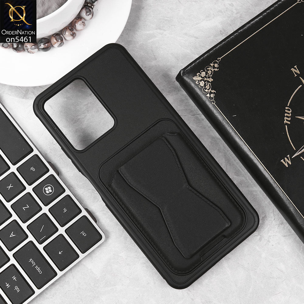 Xiaomi Redmi Note 12 4G Cover - Black - New Protective Case with Card Holder And Bracket Stand Holder