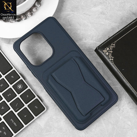 Xiaomi Redmi Note 13 Cover - Blue - New Protective Case with Card Holder And Bracket Stand Holder