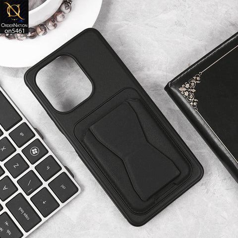 Xiaomi Redmi Note 13 Cover - Black - New Protective Case with Card Holder And Bracket Stand Holder