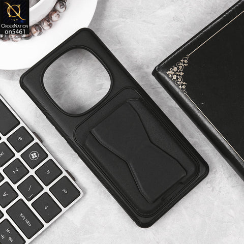 Xiaomi Redmi Note 14 Pro 5G Cover - Black - New Protective Case with Card Holder And Bracket Stand Holder