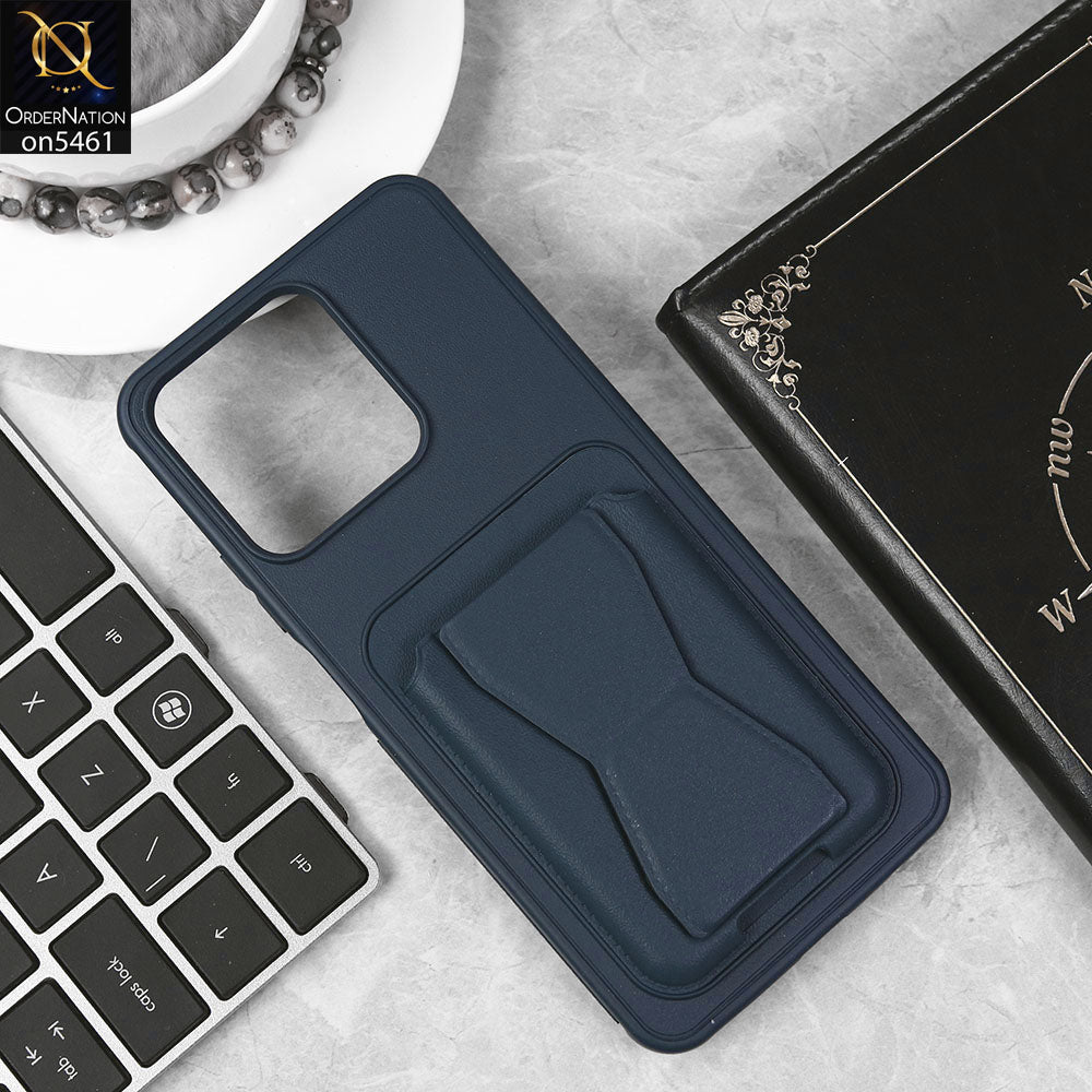 Realme Narzo N53 Cover - Blue - New Protective Case with Card Holder And Bracket Stand Holder
