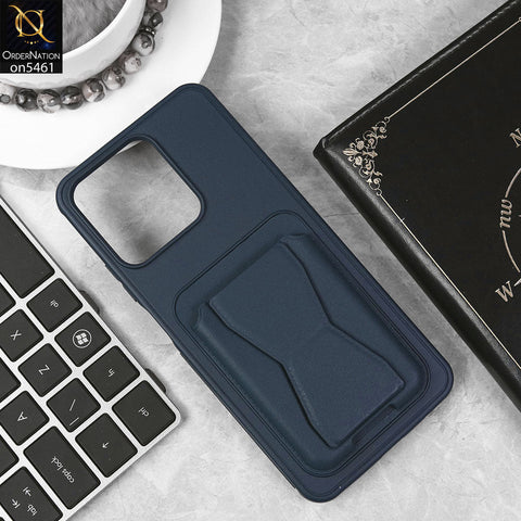 Realme Narzo N53 Cover - Blue - New Protective Case with Card Holder And Bracket Stand Holder
