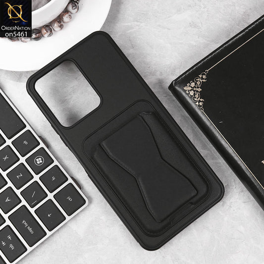 Xiaomi Redmi 13C Cover - Black - New Protective Case with Card Holder And Bracket Stand Holder