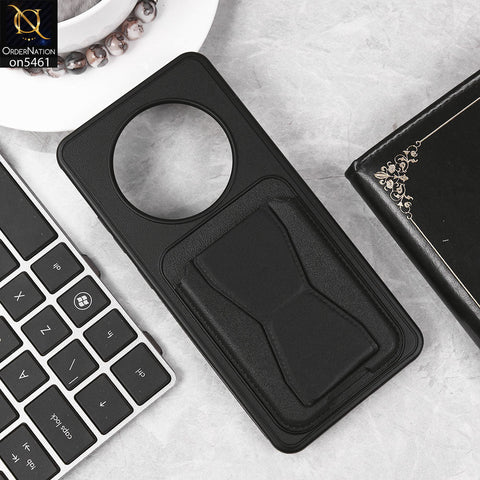 Xiaomi Poco C75 Cover - Black - New Protective Case with Card Holder And Bracket Stand Holder