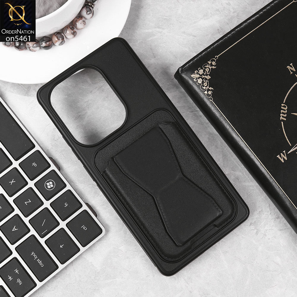 Xiaomi Poco M6 Pro 4G Cover - Black - New Protective Case with Card Holder And Bracket Stand Holder