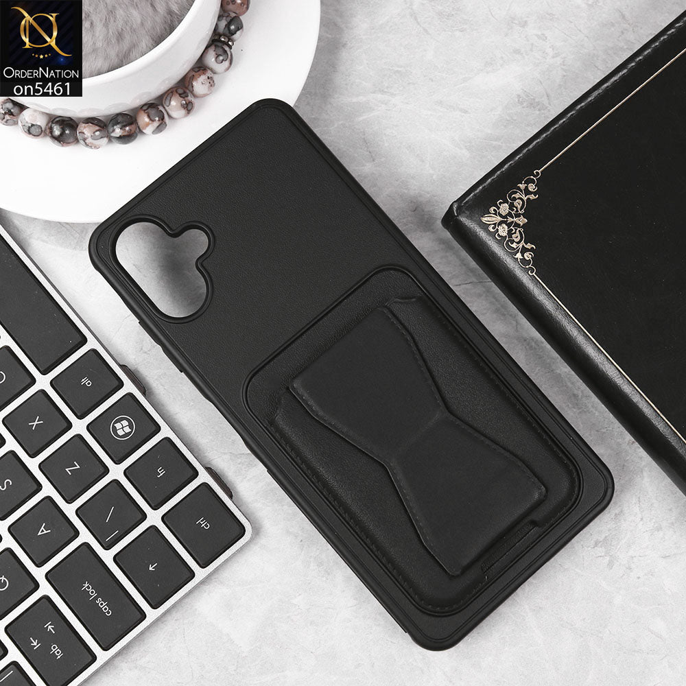 Samsung Galaxy A05 Cover - Black - New Protective Case with Card Holder And Bracket Stand Holder