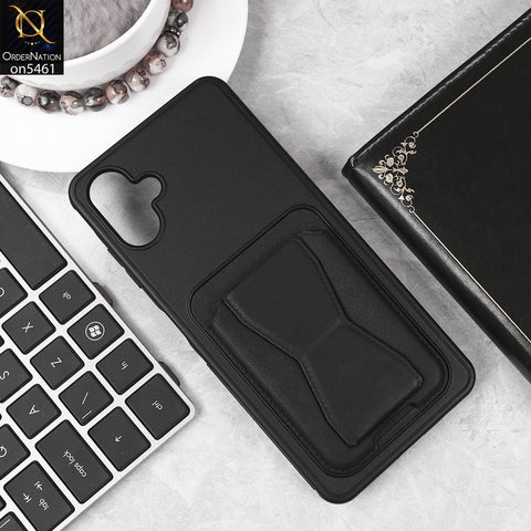 Samsung Galaxy A05 Cover - Black - New Protective Case with Card Holder And Bracket Stand Holder