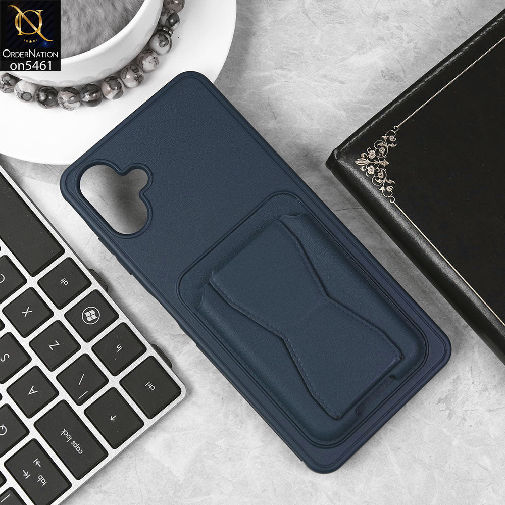 Samsung Galaxy A06 Cover - Blue - New Protective Case with Card Holder And Bracket Stand Holder