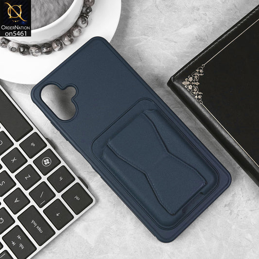 Samsung Galaxy A06 Cover - Blue - New Protective Case with Card Holder And Bracket Stand Holder