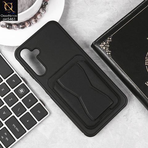 Samsung Galaxy A16 Cover - Black - New Protective Case with Card Holder And Bracket Stand Holder