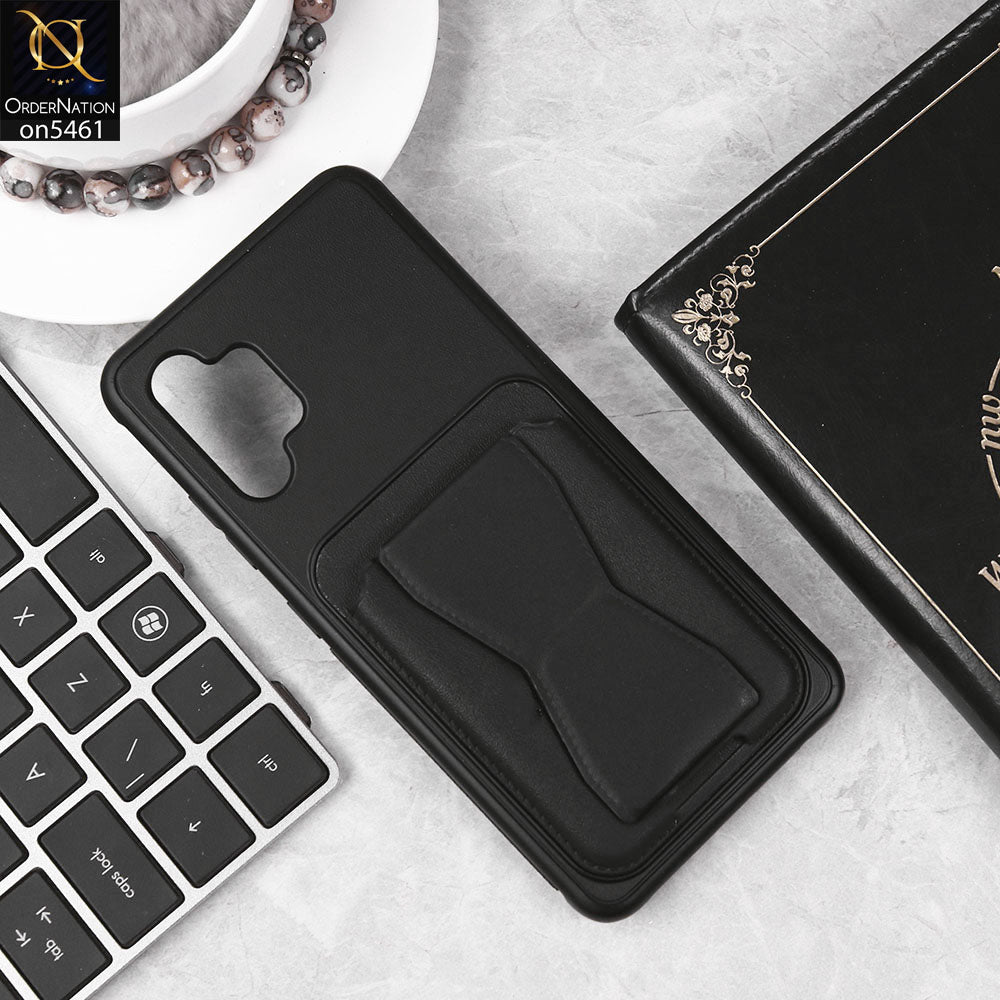 Samsung Galaxy A32 Cover - Black - New Protective Case with Card Holder And Bracket Stand Holder
