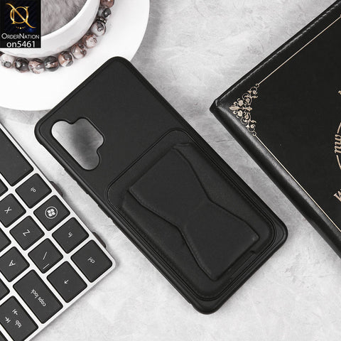 Samsung Galaxy A32 Cover - Black - New Protective Case with Card Holder And Bracket Stand Holder